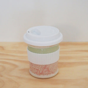Ceramic Keep Cup - Green/Pink